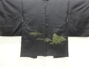 遠山風景模様織出し一ツ紋絵羽織